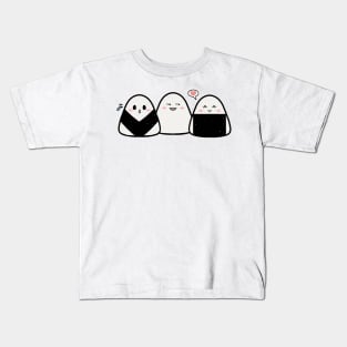 Kawaii Onigiri Trio Kids T-Shirt